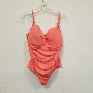 Carmen Marc Valvo Salmon Color One Piece Swimsuit